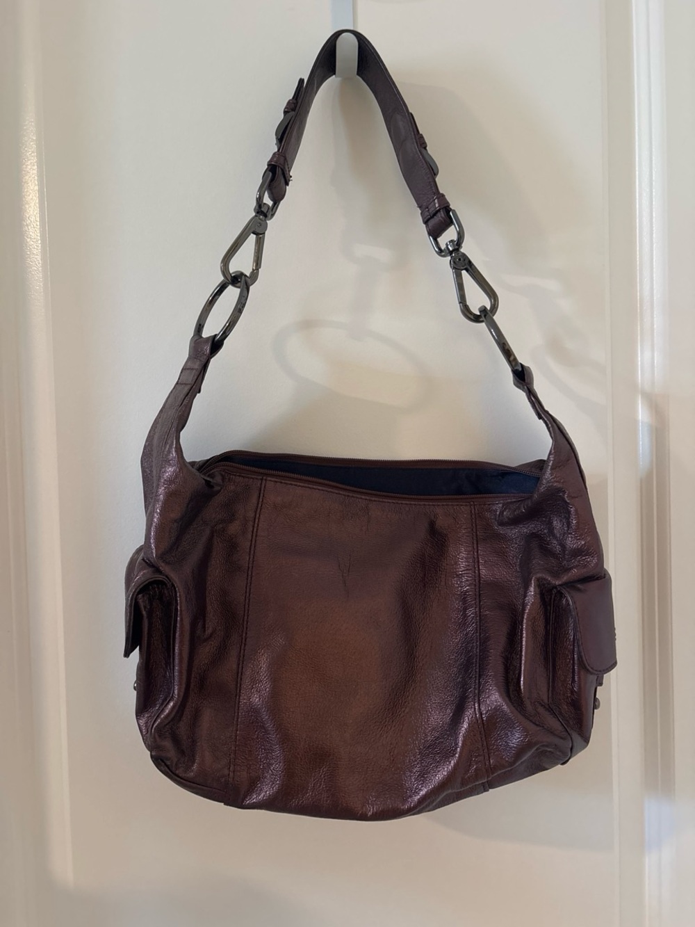 Hype Brown Leather Shoulder Bag